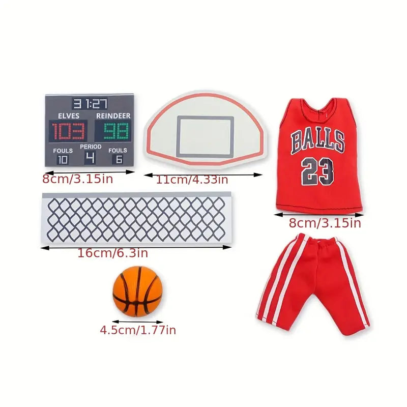 Christmas Elf Clothing, Red Basketball Elf Clothes set