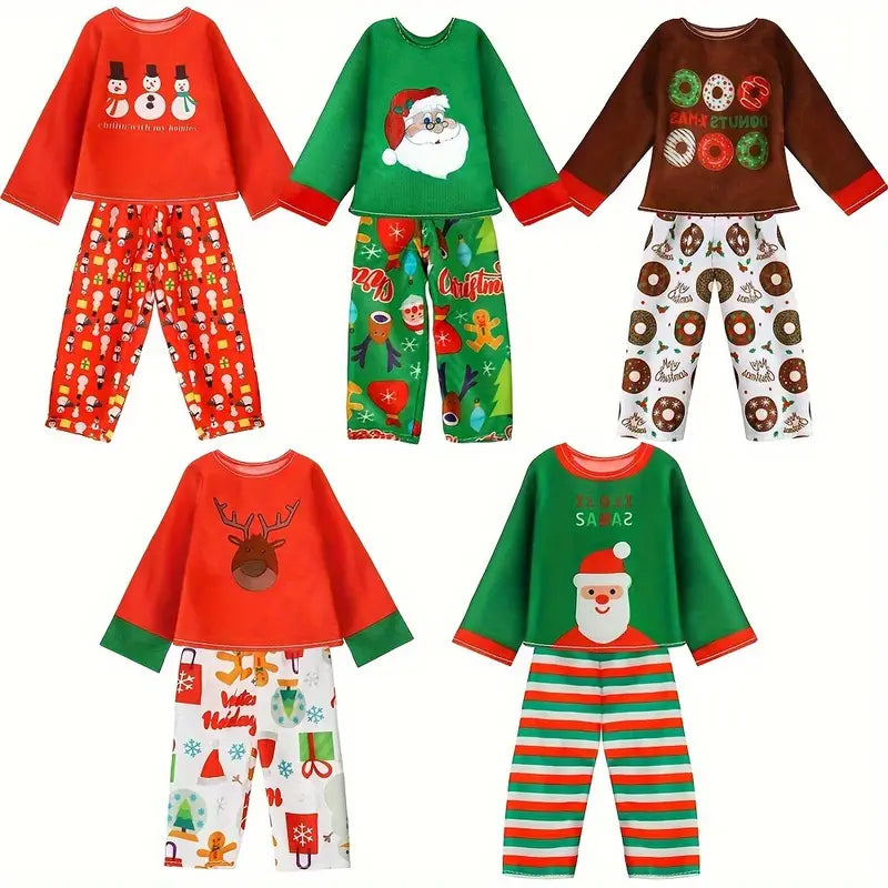 Christmas Elf Clothing, Reindeer Red Elf Pajama set
