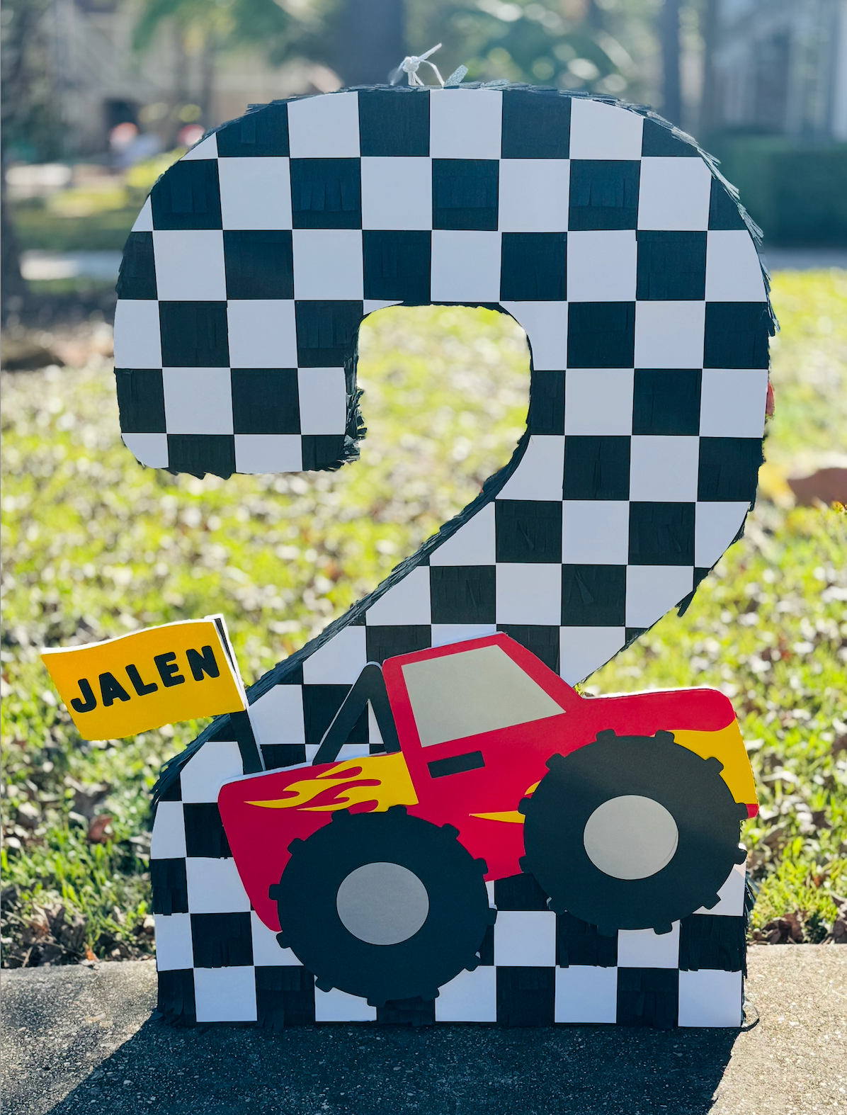 Red Monster Truck Number Piñata