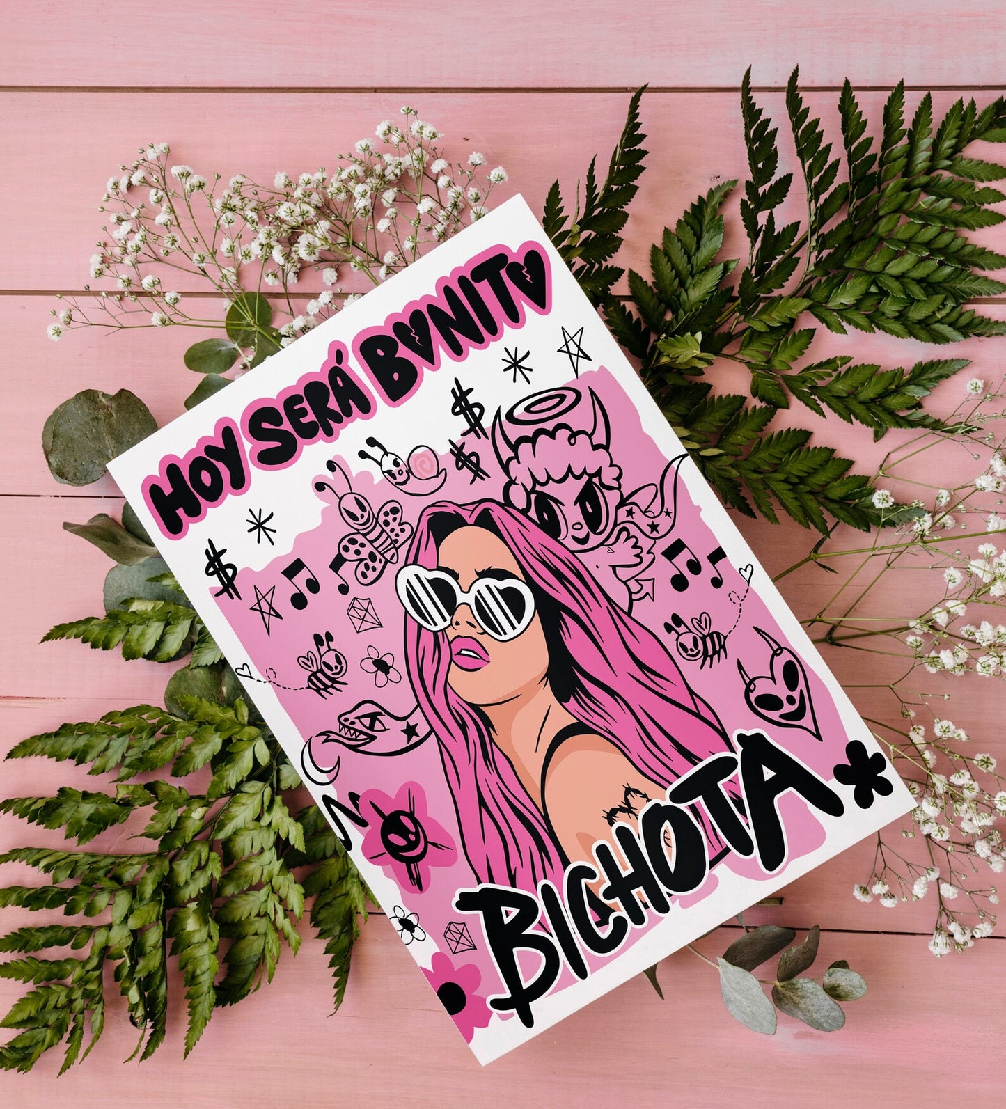 Karol G Inspired Greeting Card – “Hoy Será Bonito, Bichota”