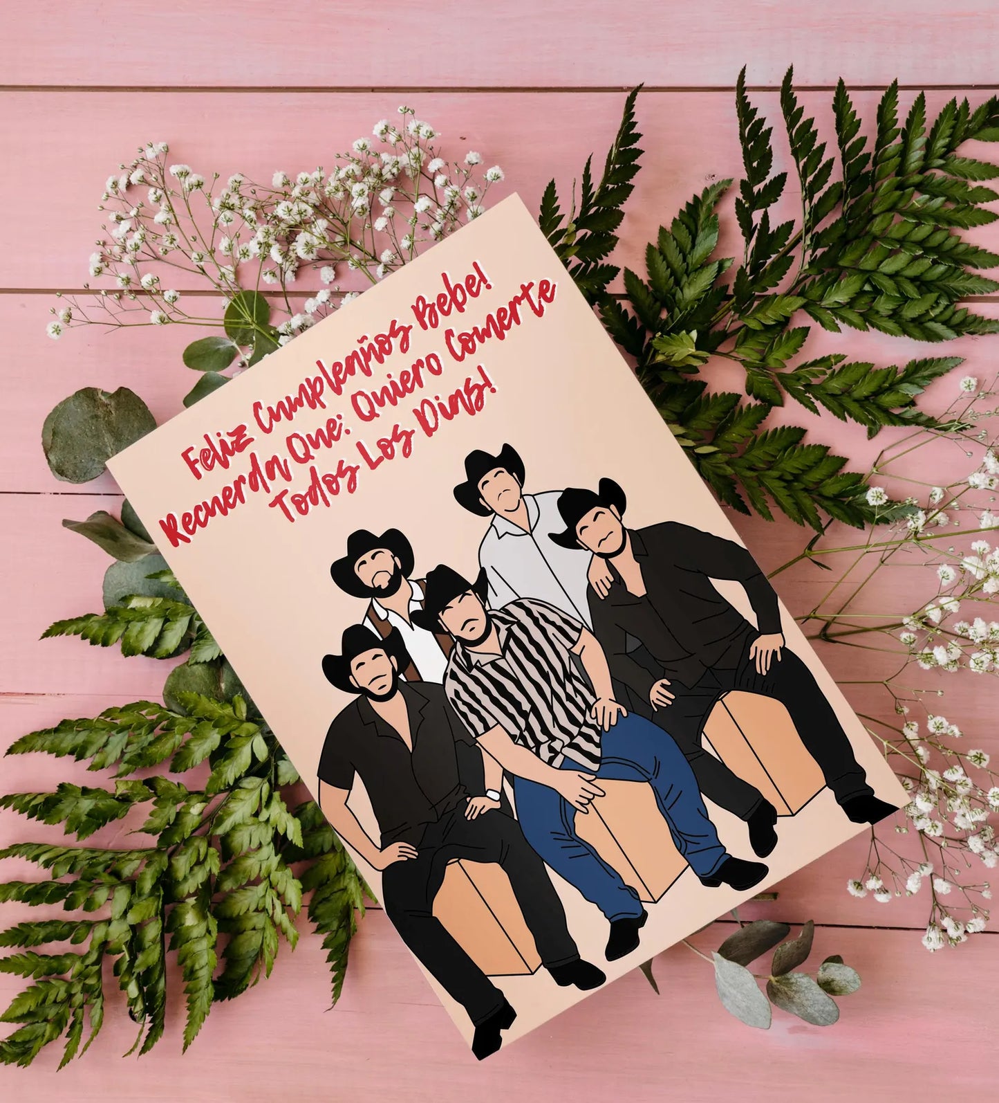 Grupo Frontera Inspired Greeting Card – “Feliz Cumpleaños, Bebé!”