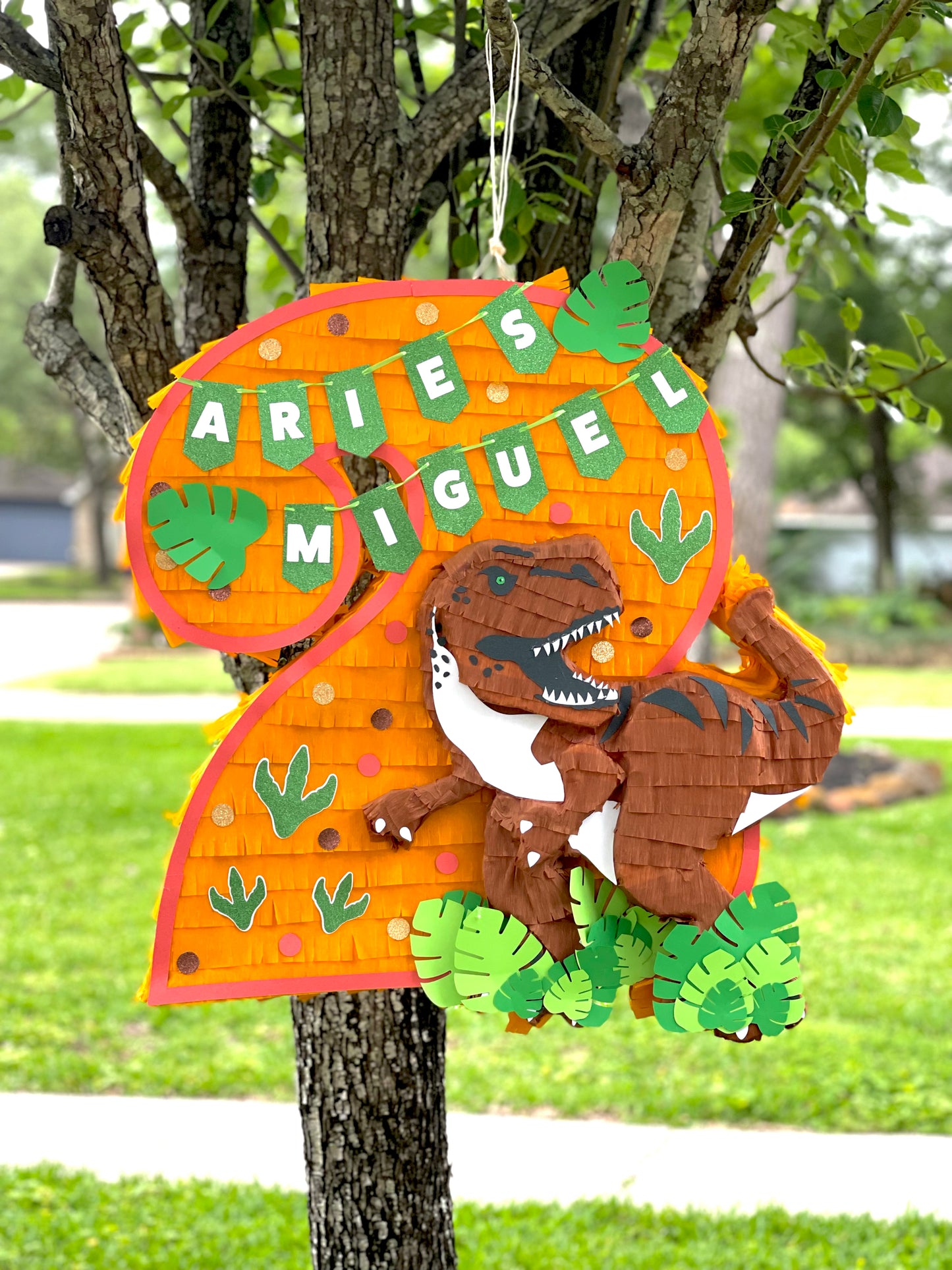 Brown T-Rex Number Piñata