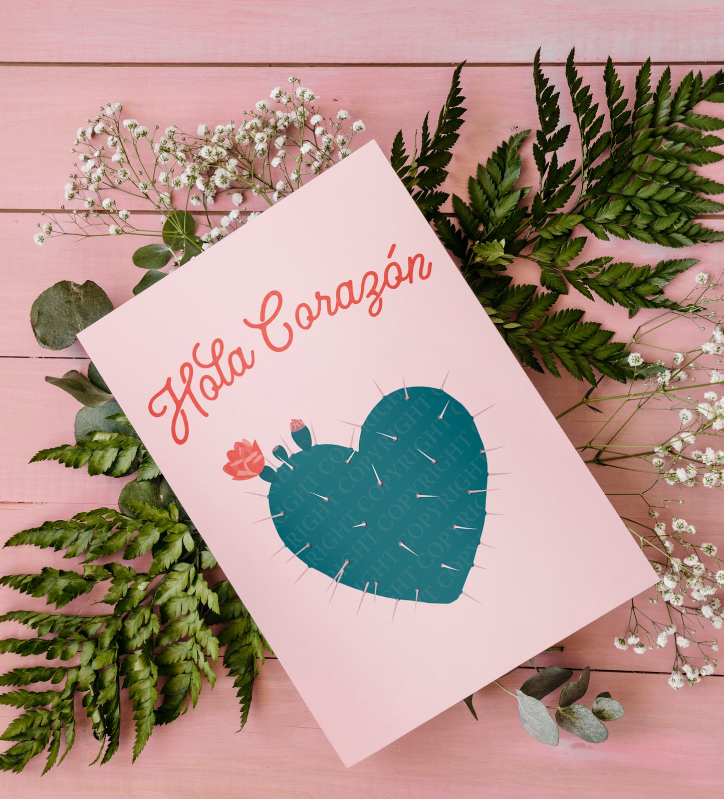 Hola Corazon | Instant Digital Download JPG