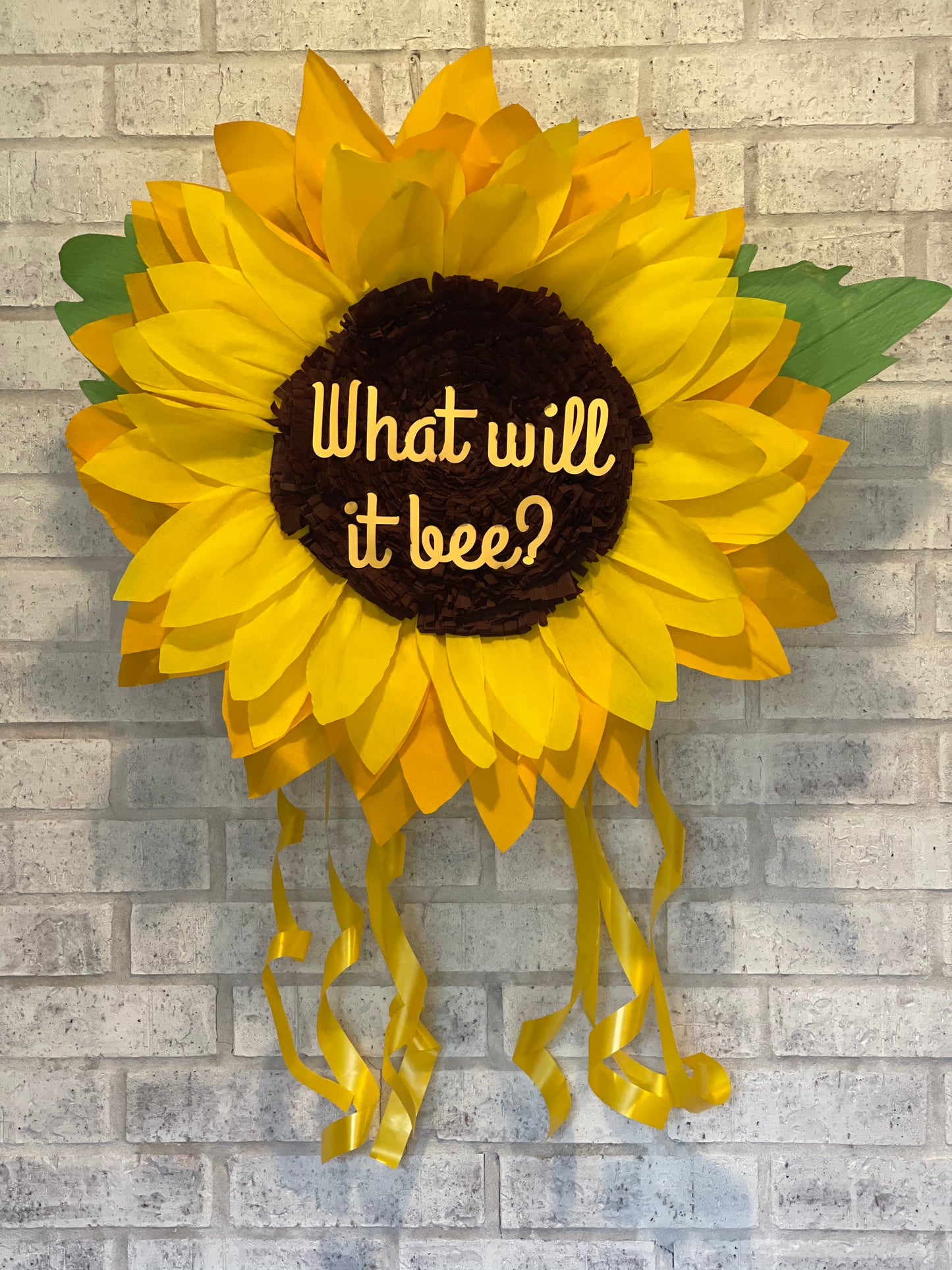 Sun Flower Gender Reveal Pull String Piñata