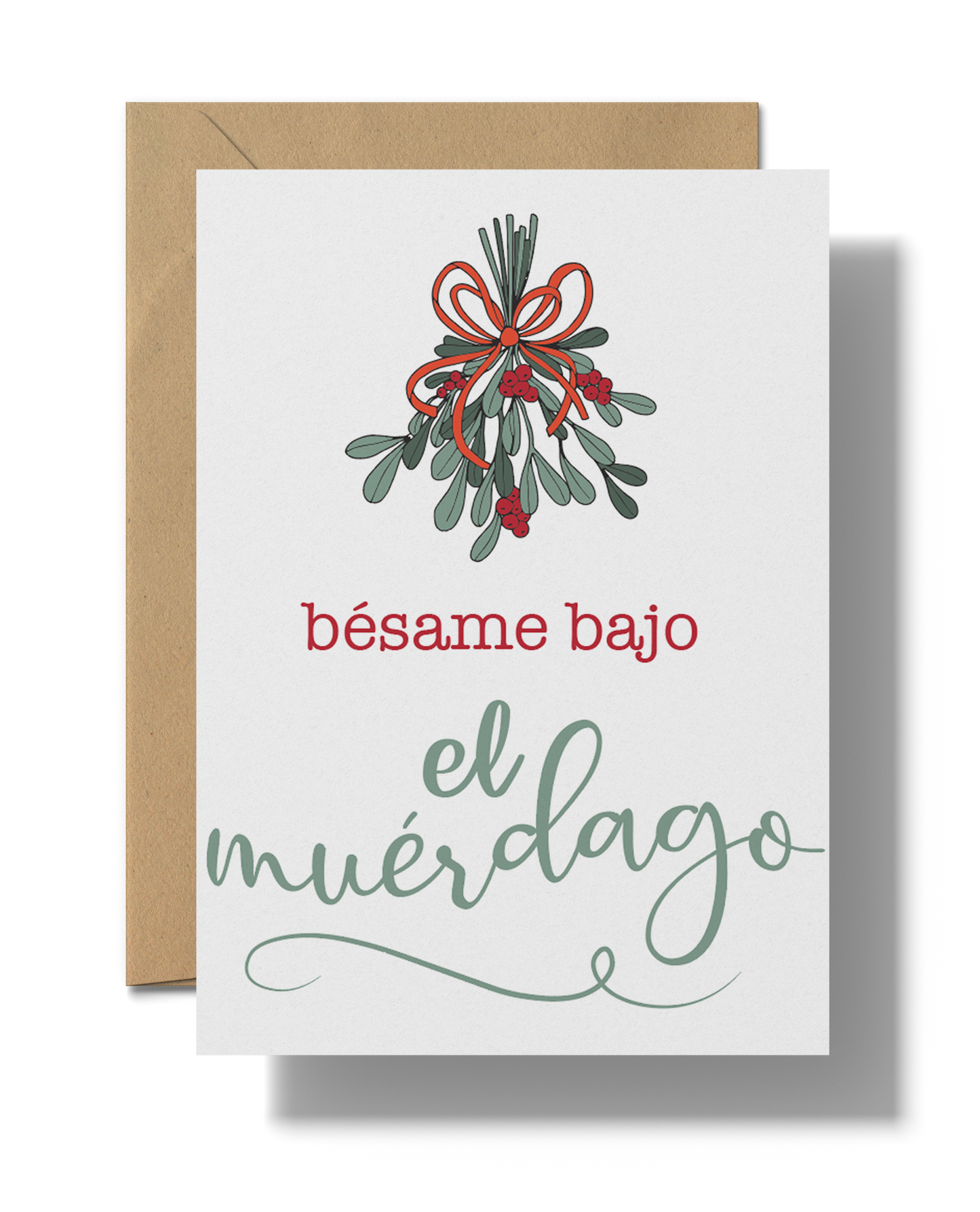 Besame bajo el muerdago | Printable card