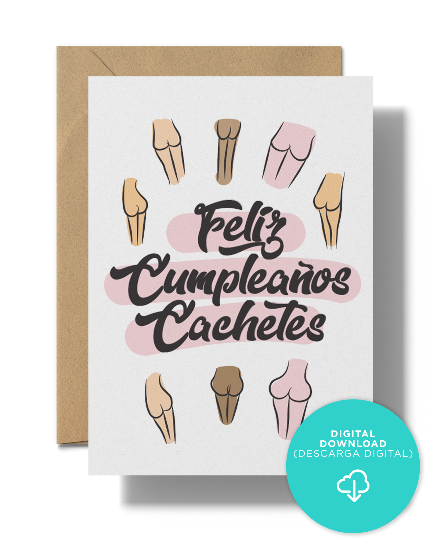 Feliz Cumpleanos Cachetes | Instant Digital Download JPG