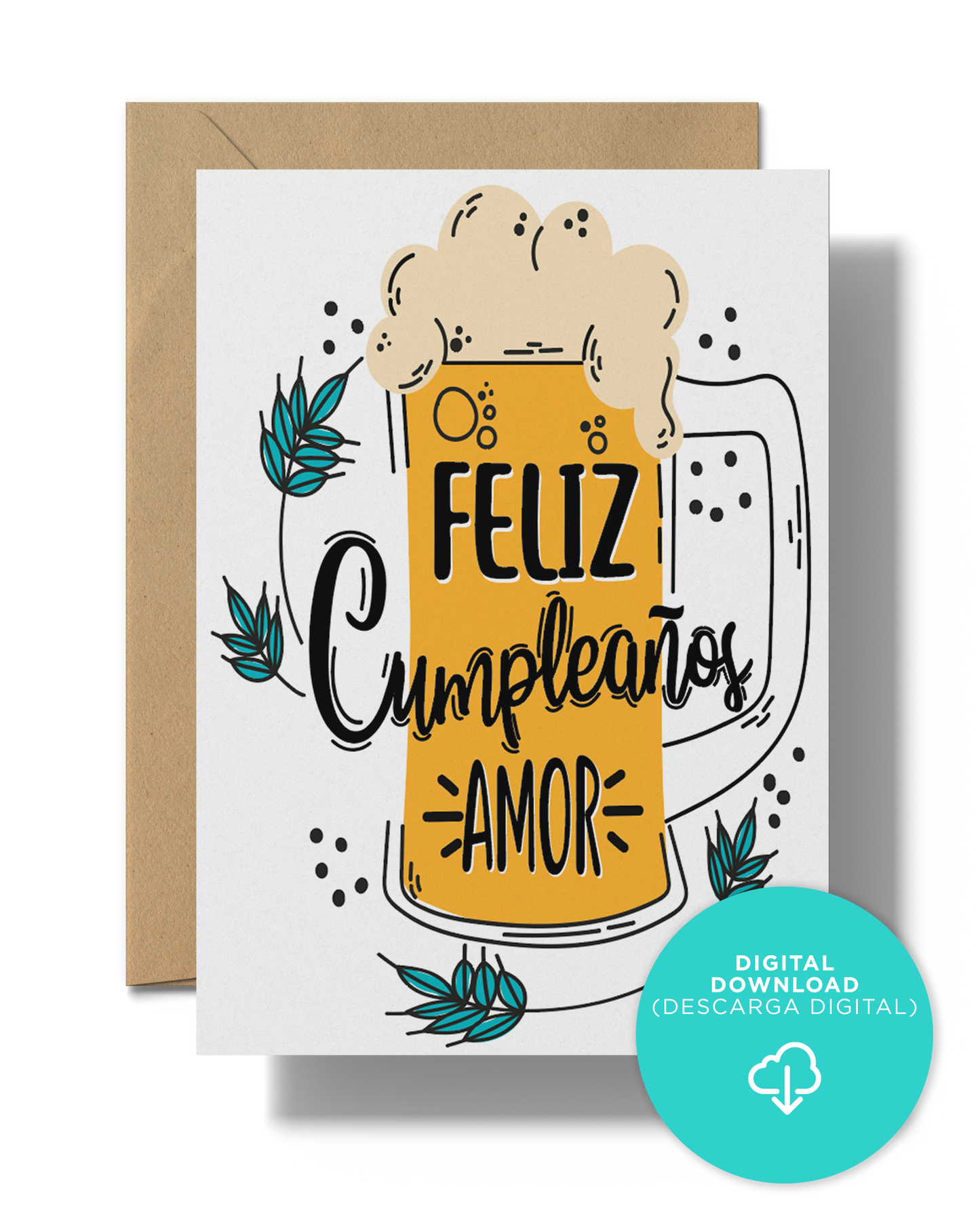 Feliz Cumpleanos Amor | Instant Digital Download JPG