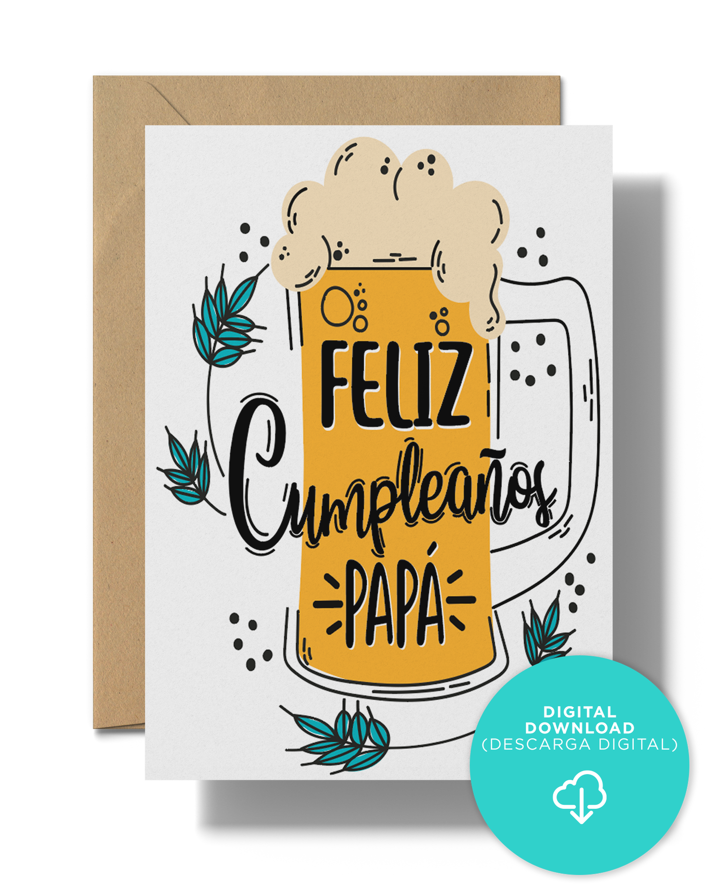 Feliz Cumpleanos Papa | Instant Digital Download JPG