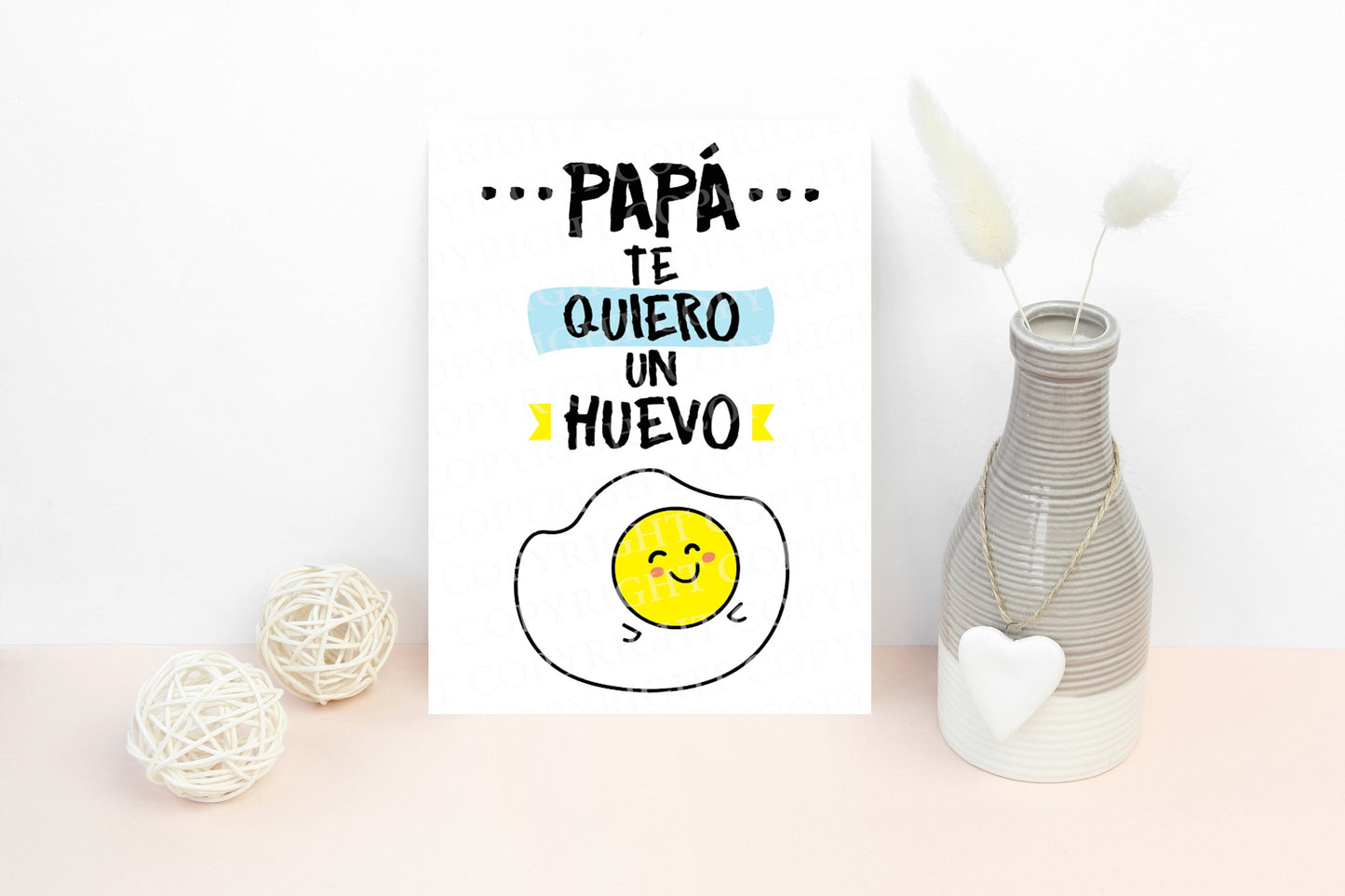 Papa te quiero un huevo | Instant Digital Download JPG