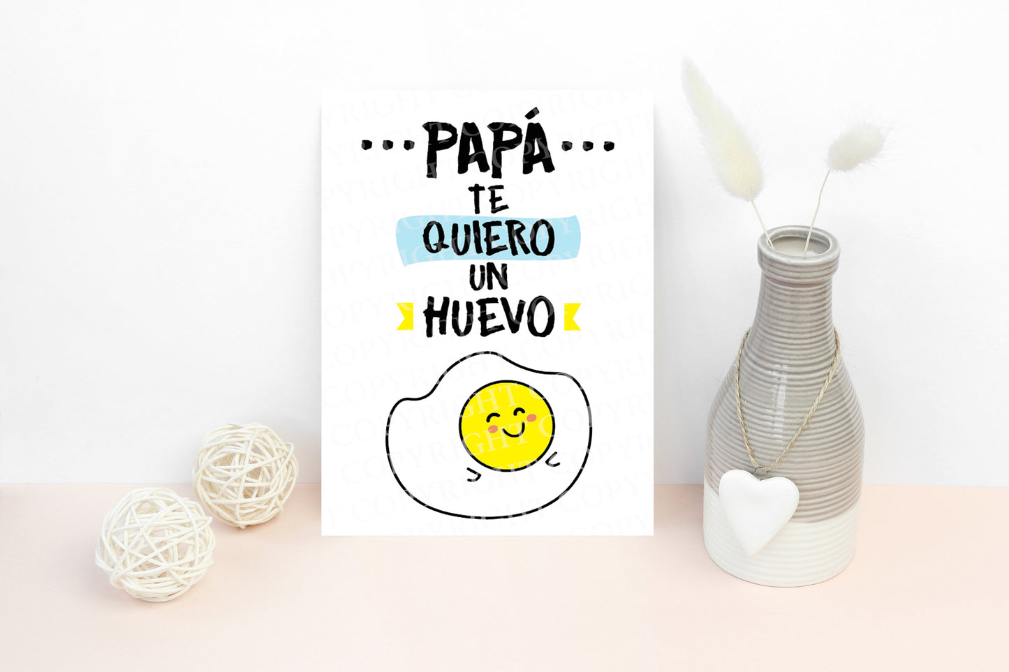 Papa te quiero un huevo | Printable Card