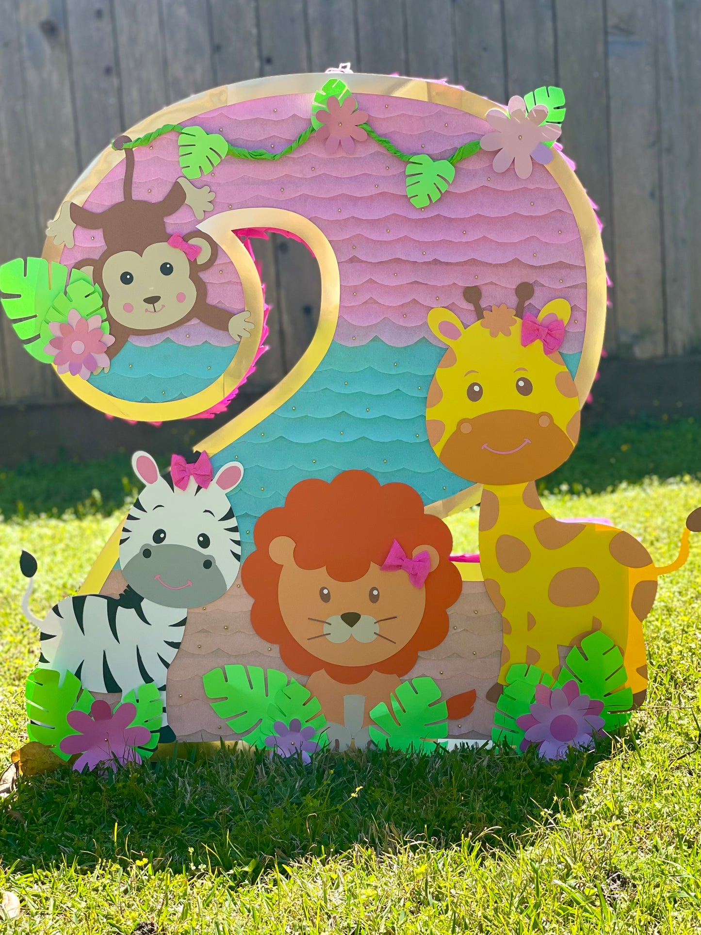 Safari Number Piñata for Girls