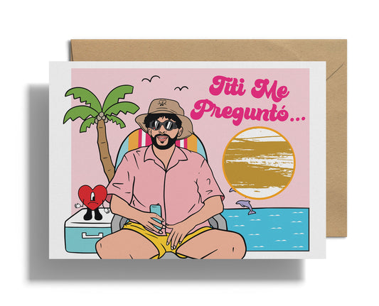 Bad Bunny Inspired Scratch-Off Greeting Card – “Titi Me Preguntó”