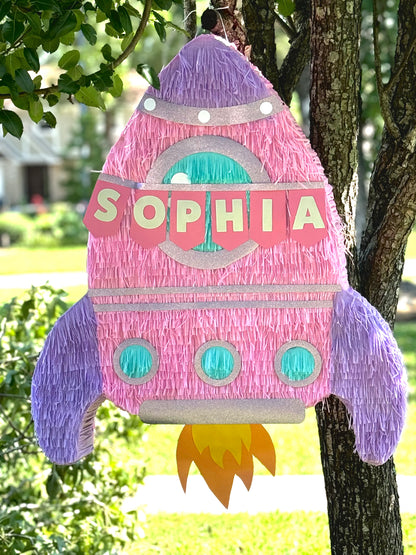 Pink Rocket Piñata – Astronaut Party Must-Have