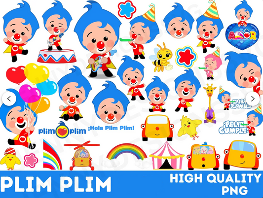 Plim Plim svg,Clown Clipart Bundle,Instant Download PNGs,Sublimation Designs,Plim Plim Clipart Bundle,Plim Plim png