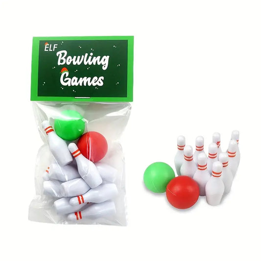 Set, Elf Accessories Props, Mini Bowling Christmas Toys