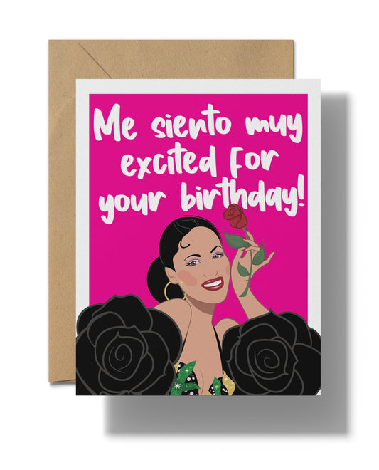 Me siento muy excited for your birthday!  | Tex-Mex Printable card