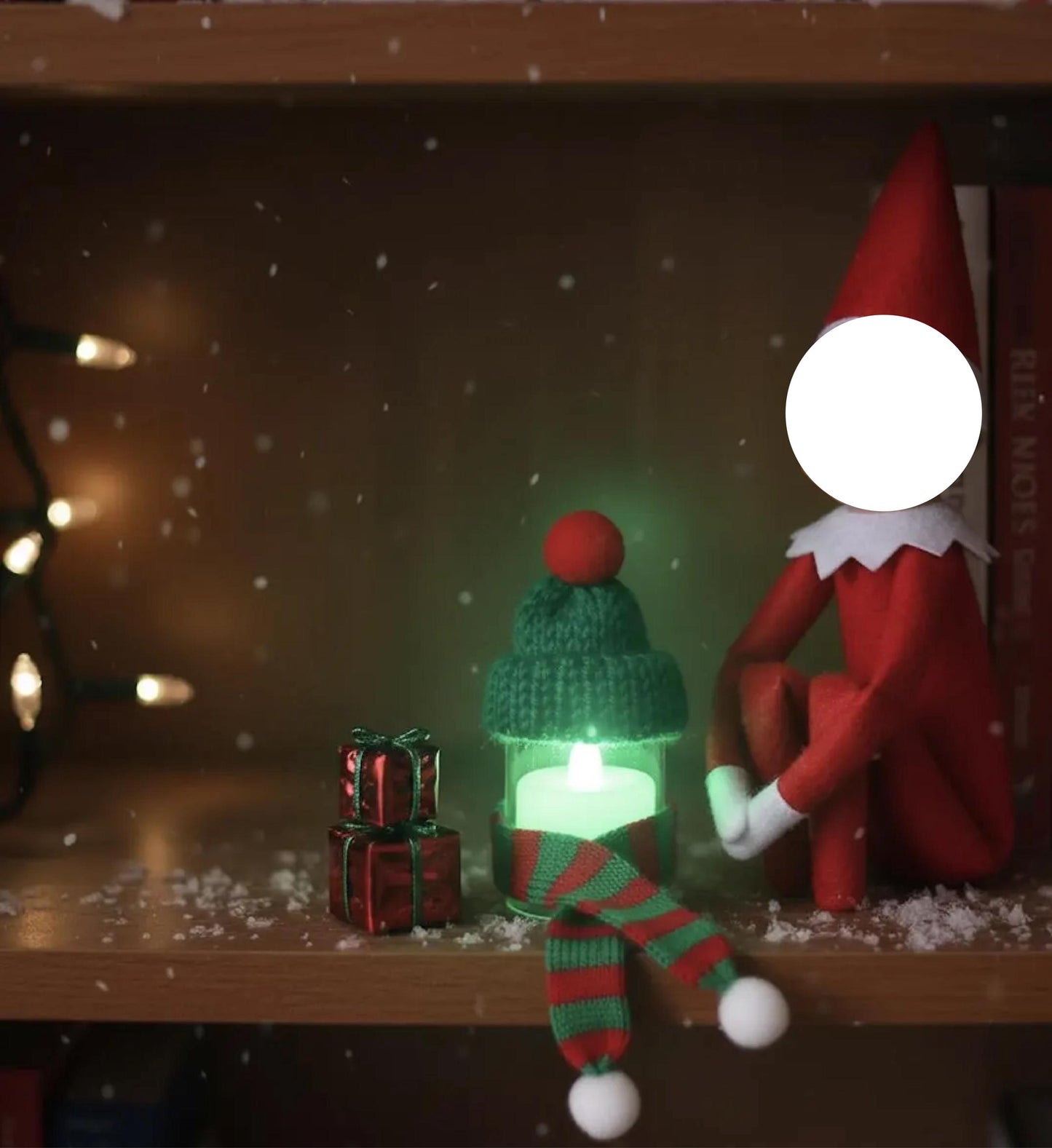 Mini Knitted Hat & Striped Scarf Prop Set for Elf Scenes (Cozy Humorous Set)