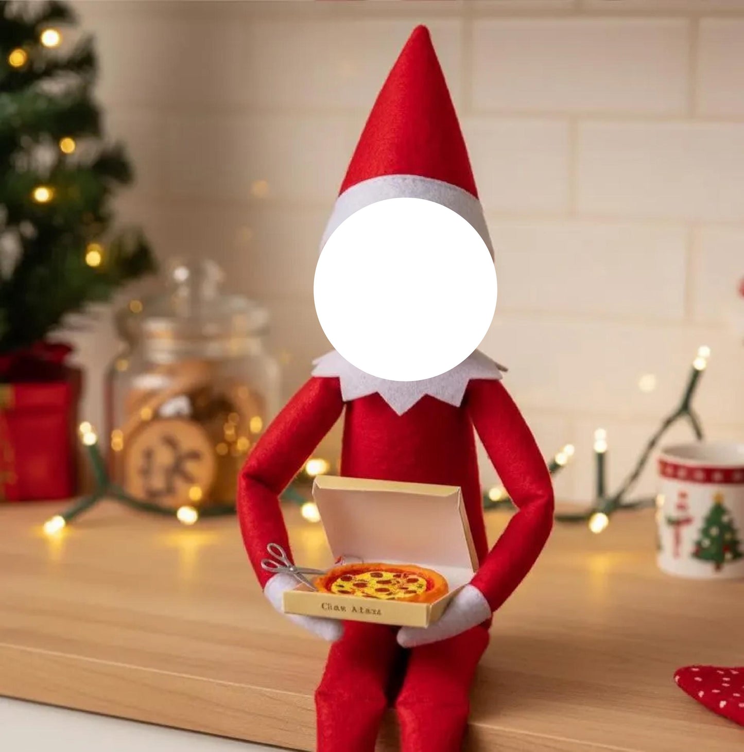 Miniature Take-Out Pizza Prop Set for Elf Dolls | Tiny Food Scene