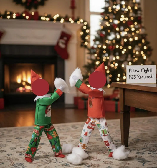 Cozy Reindeer Red Pajamas Set for Scout Elf (Top & Bottom)