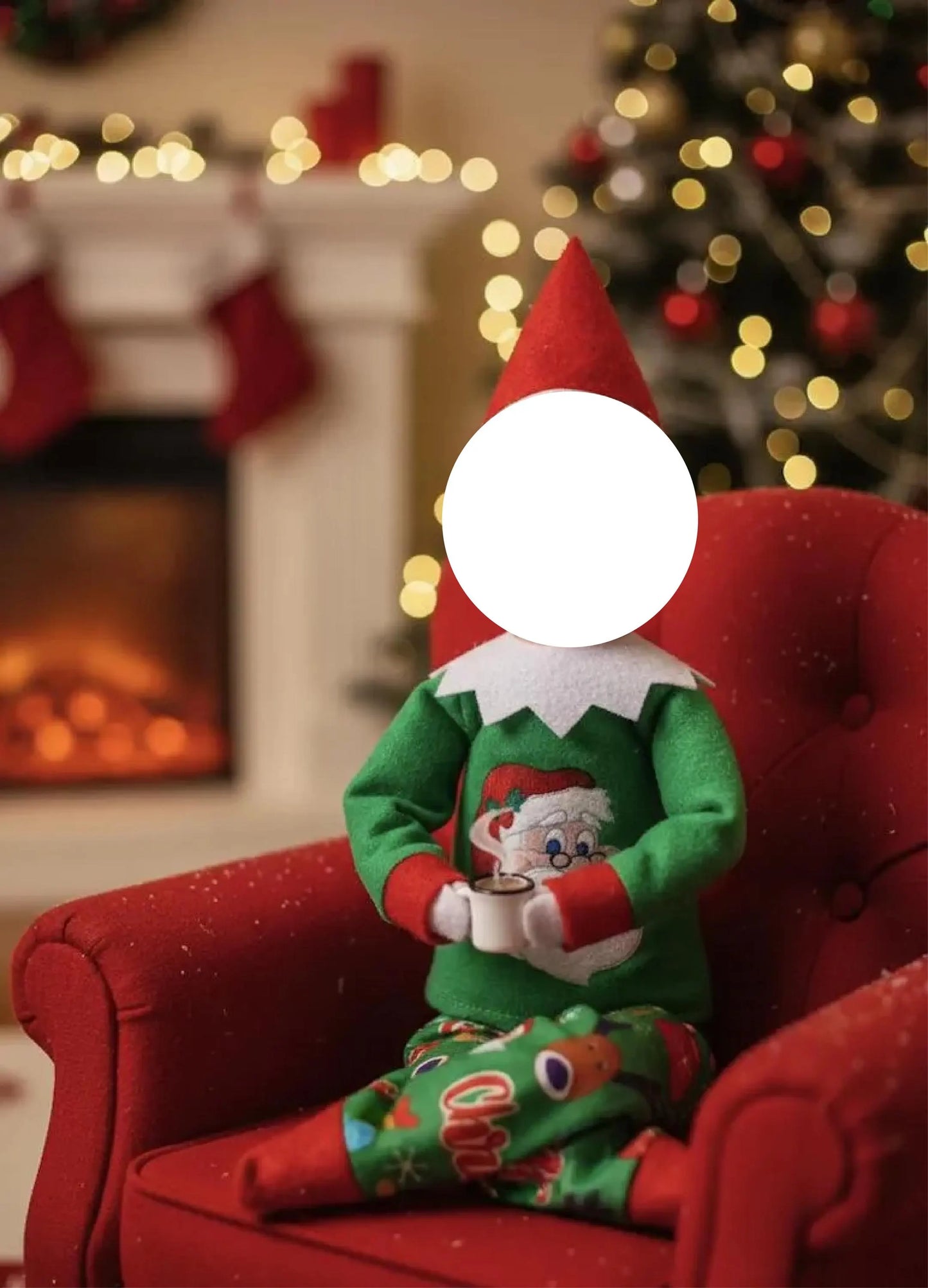 Cozy Santa Green Pajamas Set for Scout Elf (Top & Bottom)