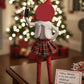 Cozy Holiday Plaid Outfit for Elf (Vest, Skirt & Fuzzy Booties Set)