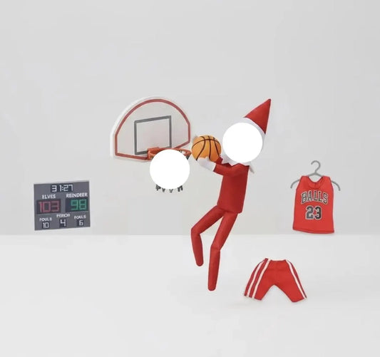 Elf Basketball Prop Kit: Slam Dunk Scene for Your Elf!