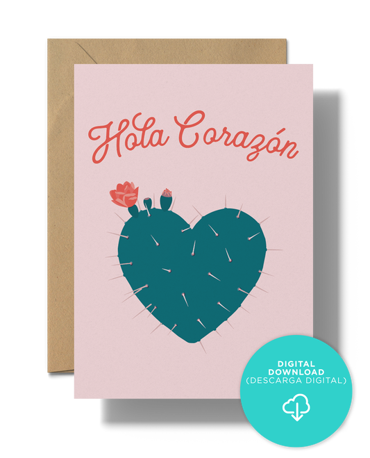 Hola Corazon | Instant Digital Download JPG