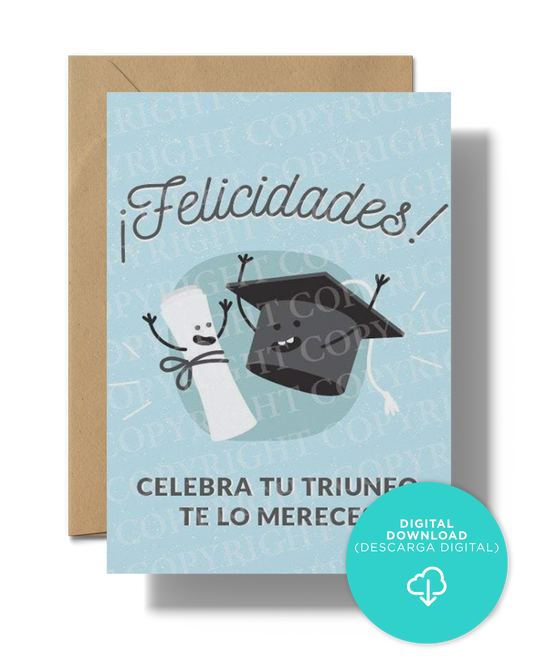 Felicidades Celebra tu triunfo | Instant Digital Download PDF